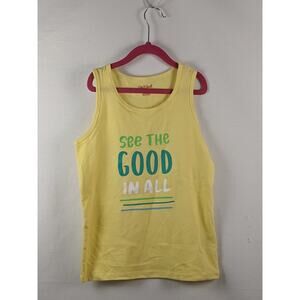Tank Top See the Good in All Cat & Jack Yellow S 6/7 Sleeveless Activewear Sport